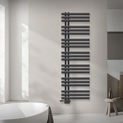 Badheizkörper Mittelanschluss 500x1600 mm Anthrazit mit Universal Anschlussgarnitur LuxeBath 586