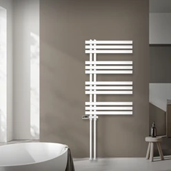 Badheizkörper Mittelanschluss 600x1000 mm Weiß mit Boden Anschlussgarnitur LuxeBath 586