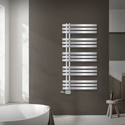 Badheizkörper Mittelanschluss 600x1200 mm Chrome mit Universal Anschlussgarnitur LuxeBath 586