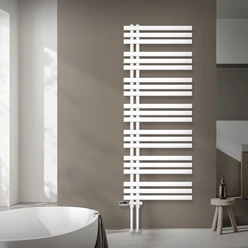 Badheizkörper Mittelanschluss 600x1600 mm Weiß mit Boden Anschlussgarnitur LuxeBath 586