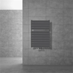 Badheizkörper Mittelanschluss 600x800 mm Anthrazit mit Wand Anschlussgarnitur LuxeBath 586