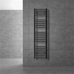 Badheizkörper Sahara 300x1400 mm Anthrazit gerade Seitenanschluss LuxeBath 586