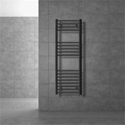 Badheizkörper Sahara 400x1200 mm Anthrazit gebogen mit Seitenanschluss LuxeBath 586