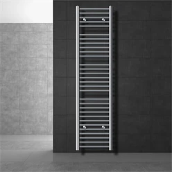 Badheizkörper Sahara 400x1800 mm Chrome gebogen mit Seitenanschluss LuxeBath 586