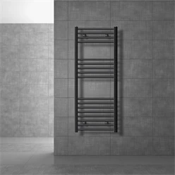 Badheizkörper Sahara 500x1200 mm Anthrazit gerade mit Seitenanschluss LuxeBath 586