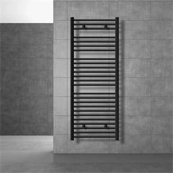 Badheizkörper Sahara 600x1500 mm Schwarz matt gerade mit Seitenanschluss LuxeBath 586