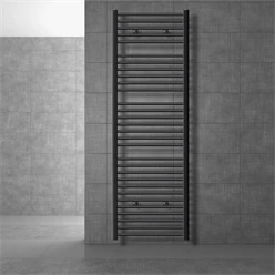 Badheizkörper Sahara 600x1800 mm Anthrazit gebogen mit Seitenanschluss LuxeBath 586