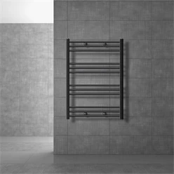 Badheizkörper Sahara 750x800 mm Anthrazit gerade mit Seitenanschluss LuxeBath 586