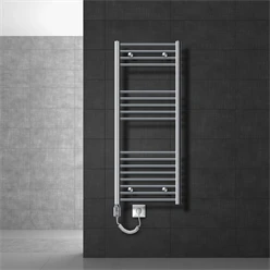 Badheizkörper Sahara mit Heizstab 1200W 500x1200 mm Chrome gebogen mit Seitenanschluss 586