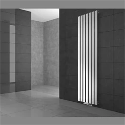 Badheizkörper Mittelanschluss 480x1800 mm Weiß mit Wand Anschlussgarnitur LuxeBath 586