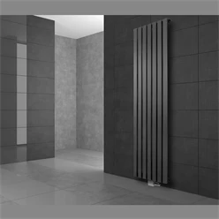 Badheizkörper Stella 480x1400 mm anthrazit mit Universale Anschlussgarnitur 2060