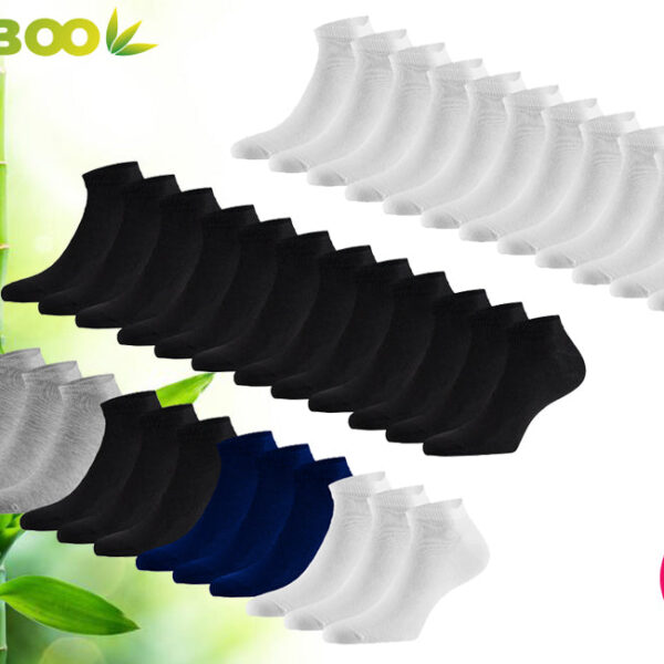 Bambus-Socken - 12 Paar - Weiß/Schwarz Kleidung
