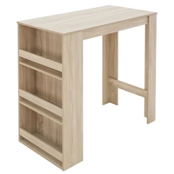 Bartisch mit 3-stufigem Regal 117x106x57 cm Sonoma-Eiche aus Holz ML-Design 6392