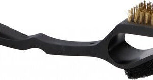 BBQ Collection Barbecue Reinigungsbürste - 3 in 1 - Stahlbürste - Scheuerschwamm - Schaber - 38 cm - Schwarz Haus & Garten