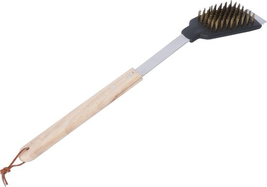 BBQ Collection Grillbürste und Grillschaber - 2-in-1 Funktion - 44 cm - Eichenholzgriff/ Edelstahl Haus & Garten