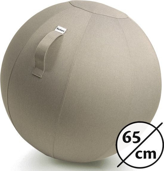 Bckz Sitzball Büro und Zuhause 65 CM - Luxus-Yoga-Ball - Sitzball mit Hülse - Ergonomischer Bürostuhl-Ball - Leinen Sand Grau Wohnen & Kochen