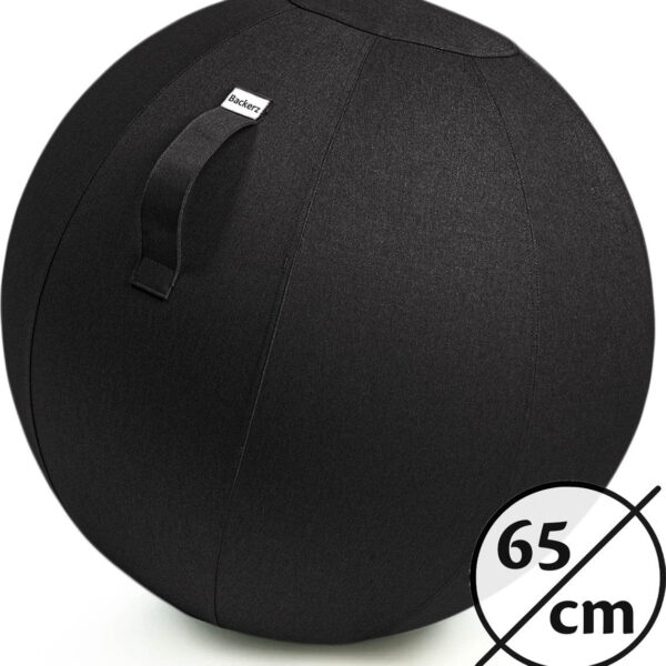 Bckz Sitzball Leinen 65 CM - Sitzball mit Bezug - Balance Hocker - Luxus Yoga Ball - Ergonomischer Bürostuhl Ball - Schwarz Wohnen & Kochen