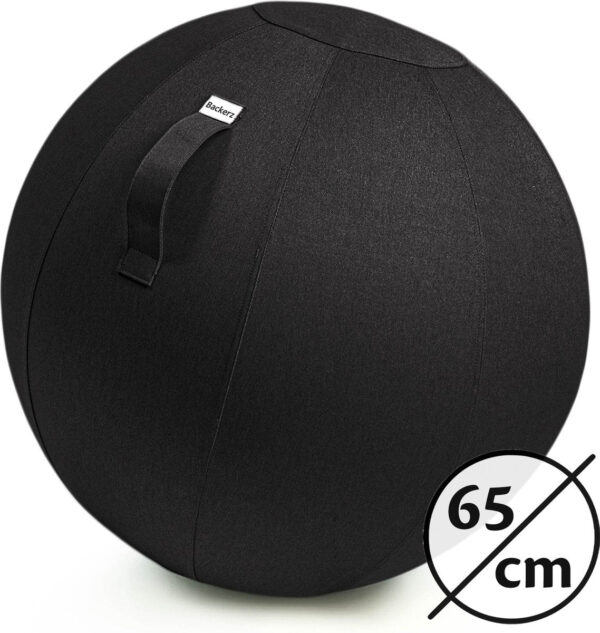 Bckz Sitzball Leinen 65 CM - Sitzball mit Bezug - Balance Hocker - Luxus Yoga Ball - Ergonomischer Bürostuhl Ball - Schwarz Wohnen & Kochen