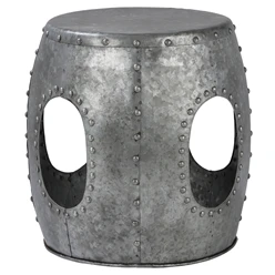 Beistelltisch Ø 38x43 cm Silber aus Metall WOMO-Design 1549