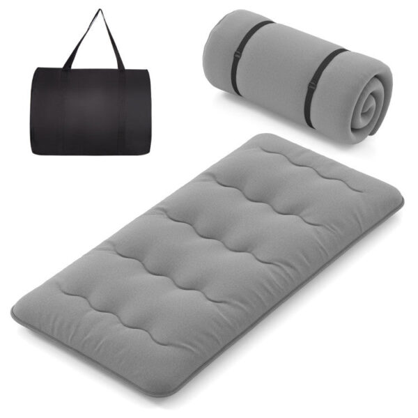 Bequeme Futonmatratze Twin Size 80" x 39" - Grau mit waschbarem Bezug und Tragetasche Wohnen & Kochen