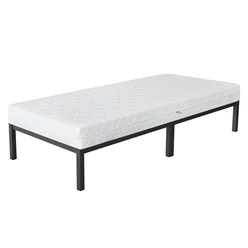Bettgestell Einzelbett 90x200cm aus Metall in Anthrazit mit Lattenrost & Matratze H-16cm ML-Design 6433