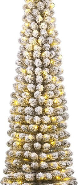 Black Box Trees Charlton Schmaler Künstlicher Weihnachtsbaum mit warmweißen LED-Lichtern - H230 x Ø58 cm - Grün mattiert Weihnachten