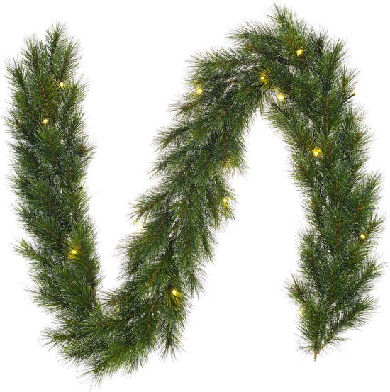 Black Box Trees Glendon-Girlande mit LED-Lichtern - L270 cm - Grün Weihnachten