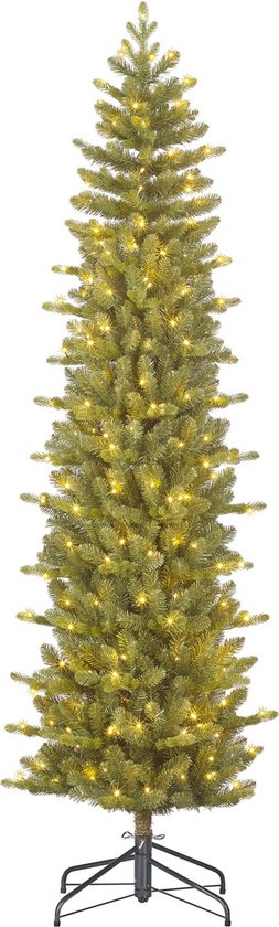 Black Box Trees Harma Schmaler Künstlicher Weihnachtsbaum mit LED-Lichtern - H185 x Ø63 cm - Grün Weihnachten
