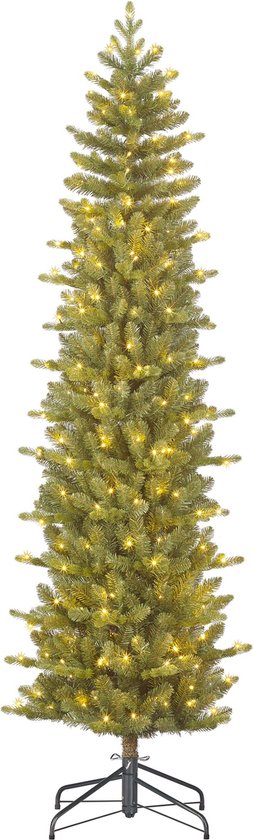 Black Box Trees Harma Schmaler Künstlicher Weihnachtsbaum mit LED-Lichtern - H215 x Ø66 cm - Grün Weihnachten