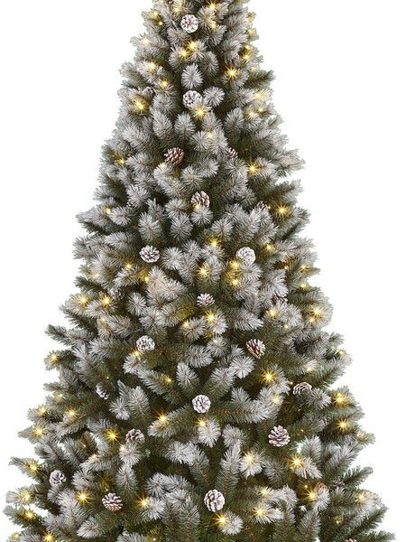Black Box Trees Pittsfield Künstlicher Weihnachtsbaum mit LED-Lichtern - H185 x Ø102 cm - Grün gefrostet Weihnachten