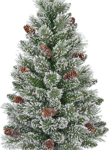 Black Box Trees Vandans Künstlicher Weihnachtsbaum im Topf - H90 x Ø48 cm - Grün gefrostet Weihnachten