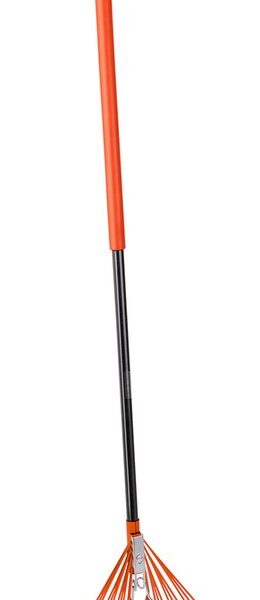 BLACK+DECKER Gartenrechen BXGTTO7001 - 164 x 60 x 3 CM - Laubrechen mit Komfortgriff - Rückfedernder Rechen - Orange/Schwarz Haus & Garten