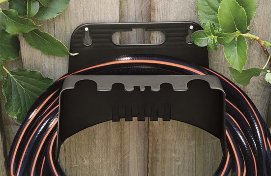 BLACK+DECKER Gartenschlauchhalterung Wand - Gartenschlauch bis zu 15 Meter - Gartenschlauch Wandhalterung - 23 x 16 x 15 CM - Schwarz Haus & Garten