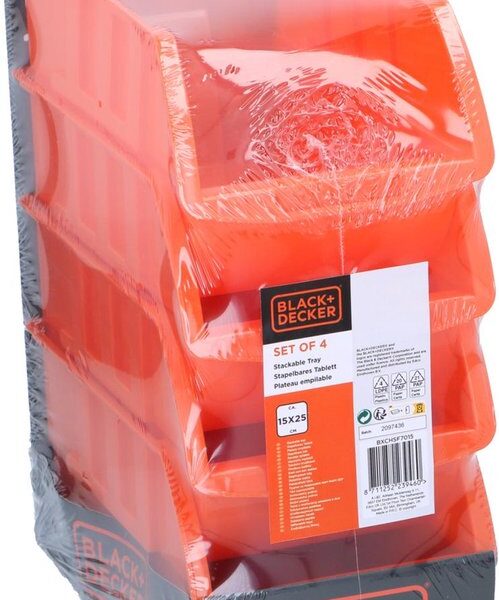 BLACK+DECKER Stapelbarer Organizer - 4 Stück - Ideal für Werkzeuge