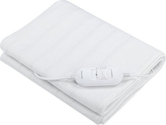Bloomfold Electric Blanket - 150 x 80 cm - Maschinenwaschbar - 1 Person - 3 Stufen - Wärmedecke - Weiß/Polyester Wohnen & Kochen