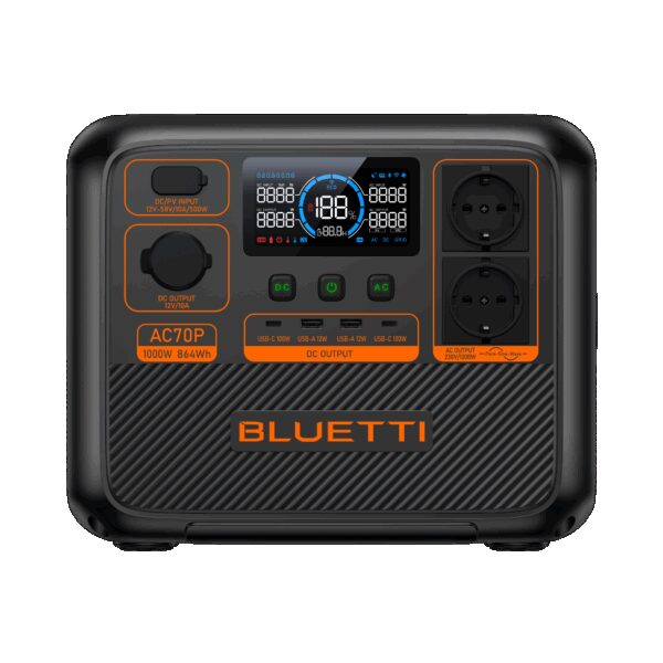 BLUETTI AC70P Tragbare Powerstation | 1000 W 864 Wh