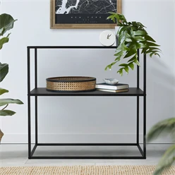 Blumenregal 80x26x80 cm Schwarz aus Metall ML-Design 721