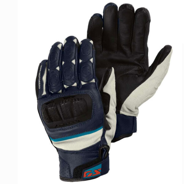 BMW GS Rallye Motorradhandschuhe (blau / weiß) Farbe: Blau Größe: 12