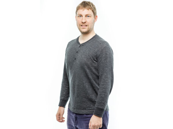 BMW Henley Langarmshirt Herren Farbe: Grau Größe: S Freizeitbekleidung