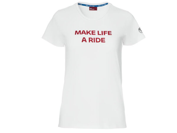 BMW Make Life a Ride T-Shirt Damen (weiß) Farbe: Weiß Größe: XXL Freizeitbekleidung