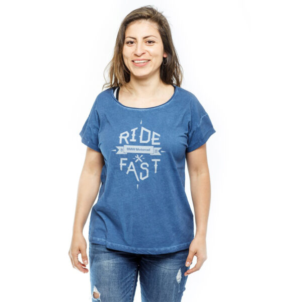 BMW Ride Fast Damen T-Shirt Farbe: Blau Größe: L