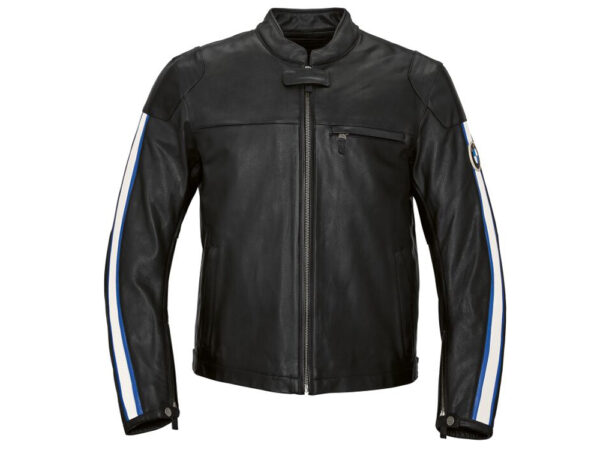 BMW Schwabing Motorradjacke Herren (schwarz / blauer Streifen) Farbe: Blau Größe: XL