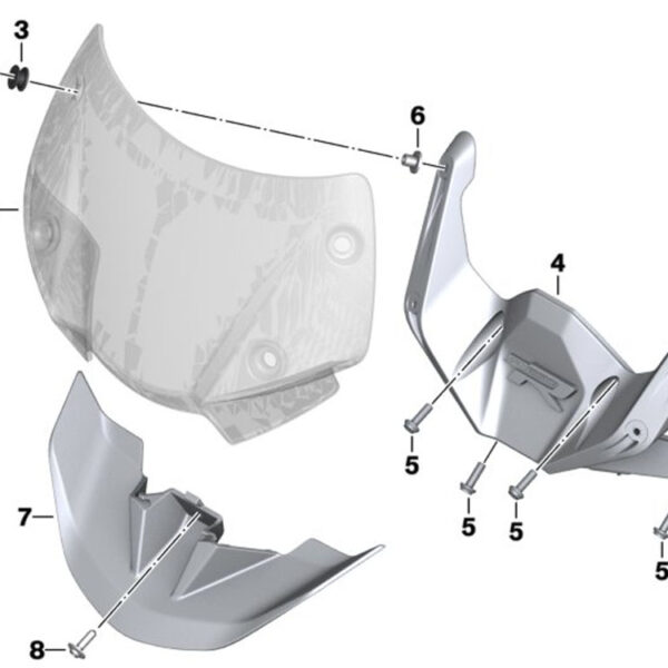 BMW Spoiler Windschild Halter R1250R (K53) Windschilder