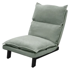 Bodenstuhl Grau-Grün Bodensessel gepolstert verstellbare Rückenlehne Leinenbezug robustes Stahlgestell ML-Design 500051