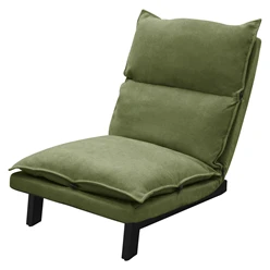 Bodenstuhl Grün Bodensessel gepolstert mit verstellbarer Rückenlehne Leinenbezug robustes Stahlgestell ML-Design 500051