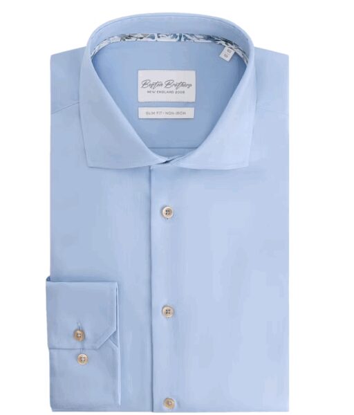 Boston Brothers Business Hemd - Hochwertige Baumwolle - Hellblau - Größe 43 - Hochwertige Baumwolle Kleidung