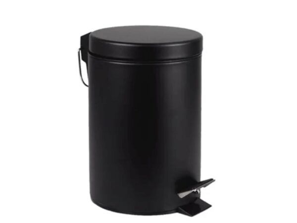 BRASQ Abfalleimer Treteimer - 20 Liter - Schwarz - Edelstahl - 28