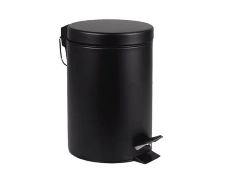 BRASQ Abfalleimer Treteimer - 20 Liter - Schwarz - Edelstahl - 28