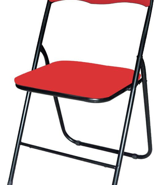 BRASQ Klappstuhl Rot Schwarz - Klappstuhl - Klappstuhl 43x38x78 cm - PVC - Esszimmerstuhl Wohnen & Kochen