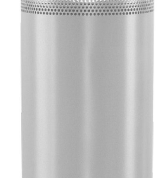 BRASQ Mülleimer Metall Büro/Haushalt - Mülleimer - Abfalleimer - Papierkorb - Rund - Mülleimer - Silber 21 Liter Wohnen & Kochen